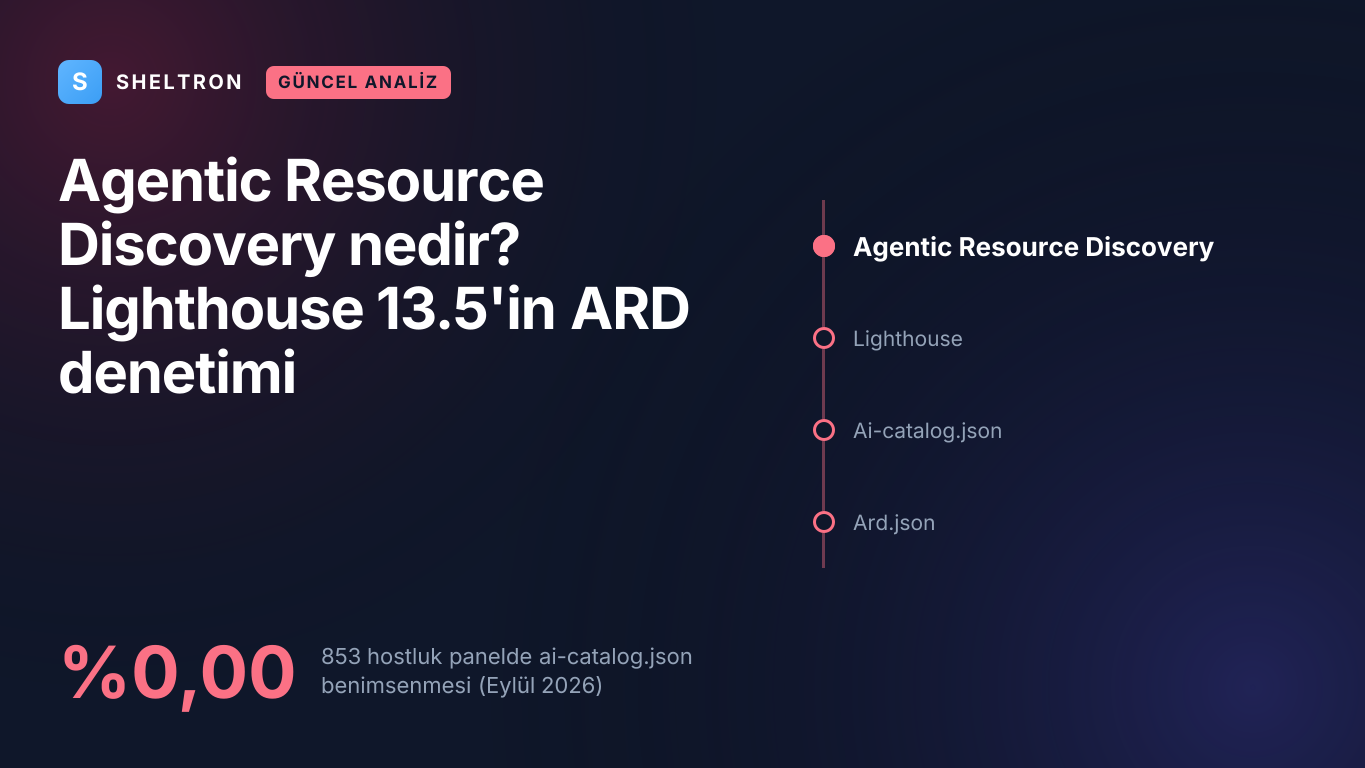 Agentic Resource Discovery (ARD) ve Lighthouse 13.5 ARD denetimi: ai-catalog.json benimsenmesi %0,00