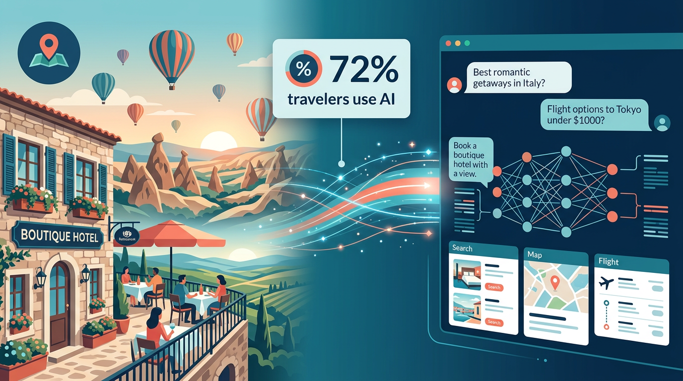 Gezginlerin AI arama platformlarında turizm sorgulama davranışları infografiği