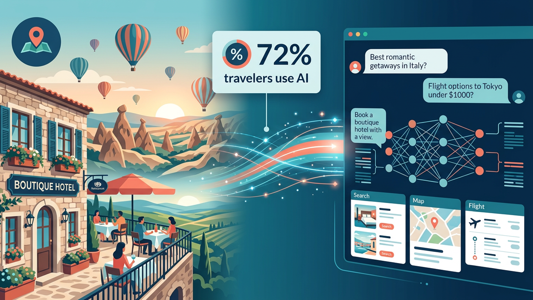 Gezginlerin AI arama platformlarında turizm sorgulama davranışları infografiği
