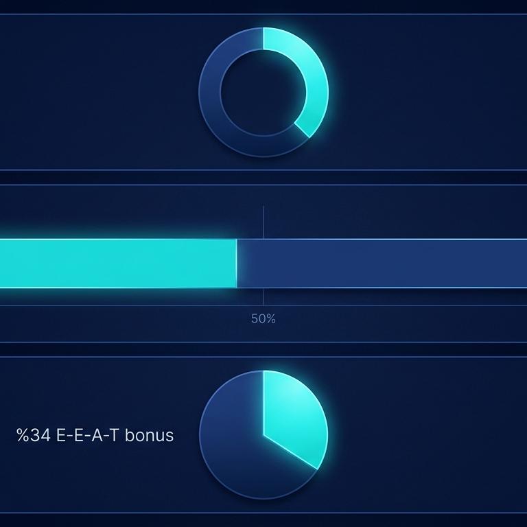 3 panel istatistik: yüzde 38 Gemini citation, yüzde 47 AI Overviews tetiklenme Türkiye, yüzde 34 Türkçe E-E-A-T bonus