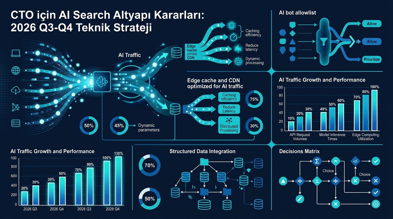 CTO için AI Search Altyapı Kararları: 2026 Q3-Q4 Teknik Strateji istatistik infografiği
