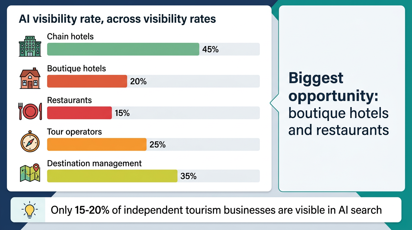Turizm sektöründe otel ve restoran aramalarında AI'nın rolü istatistik görseli