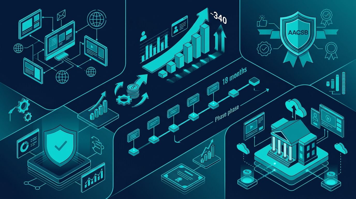 Online MBA Programı Anonim Vaka: 16 Hafta AI Görünürlük Sprint Sonuçları infografik