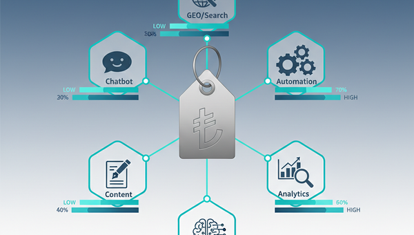 Yapay zeka çözüm türlerine göre maliyet ve ROI karşılaştırma tablosu — GEO, chatbot, otomasyon, veri analitiği