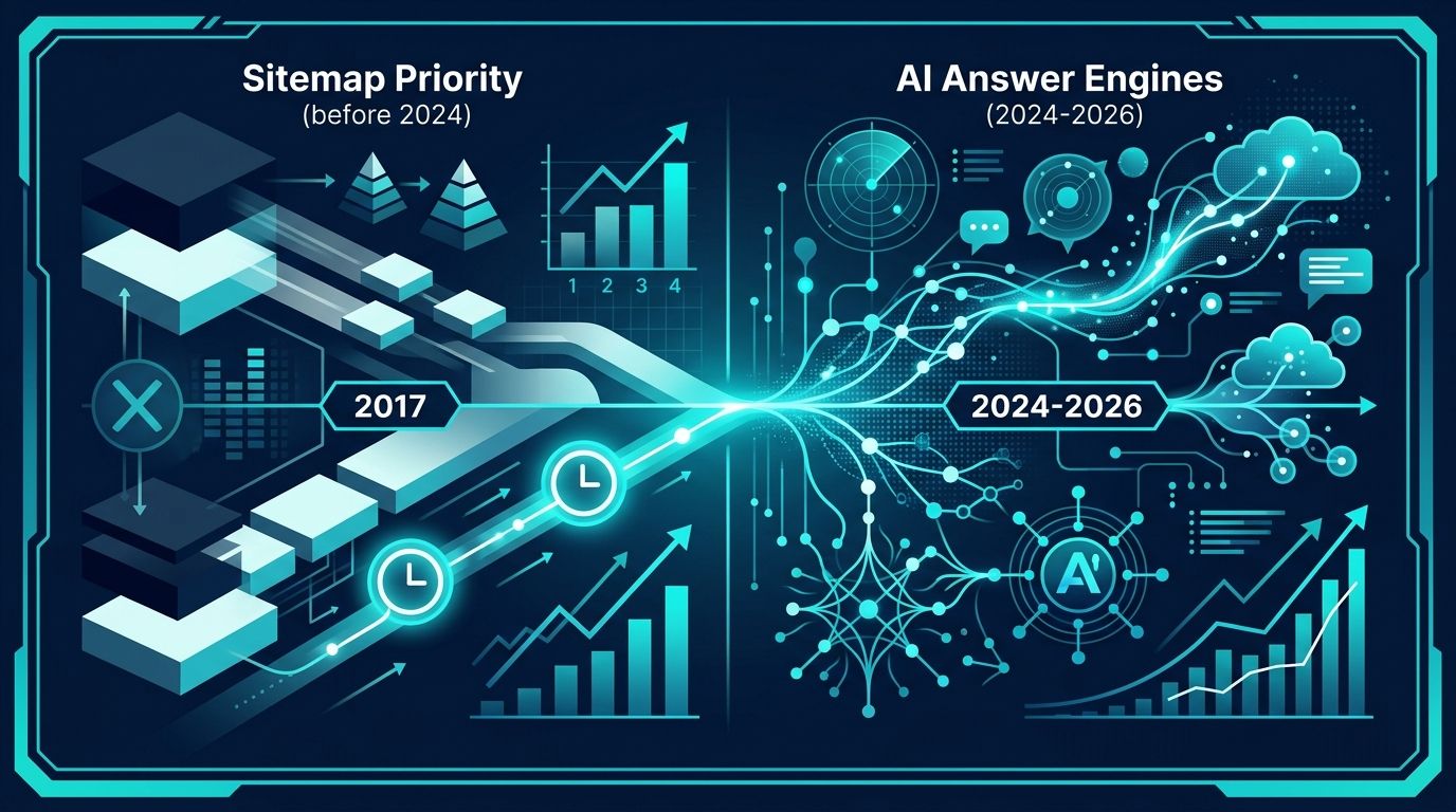 AI ile Sitemap Optimizasyon 2026: Priority + Lastmod Best Practice infografik