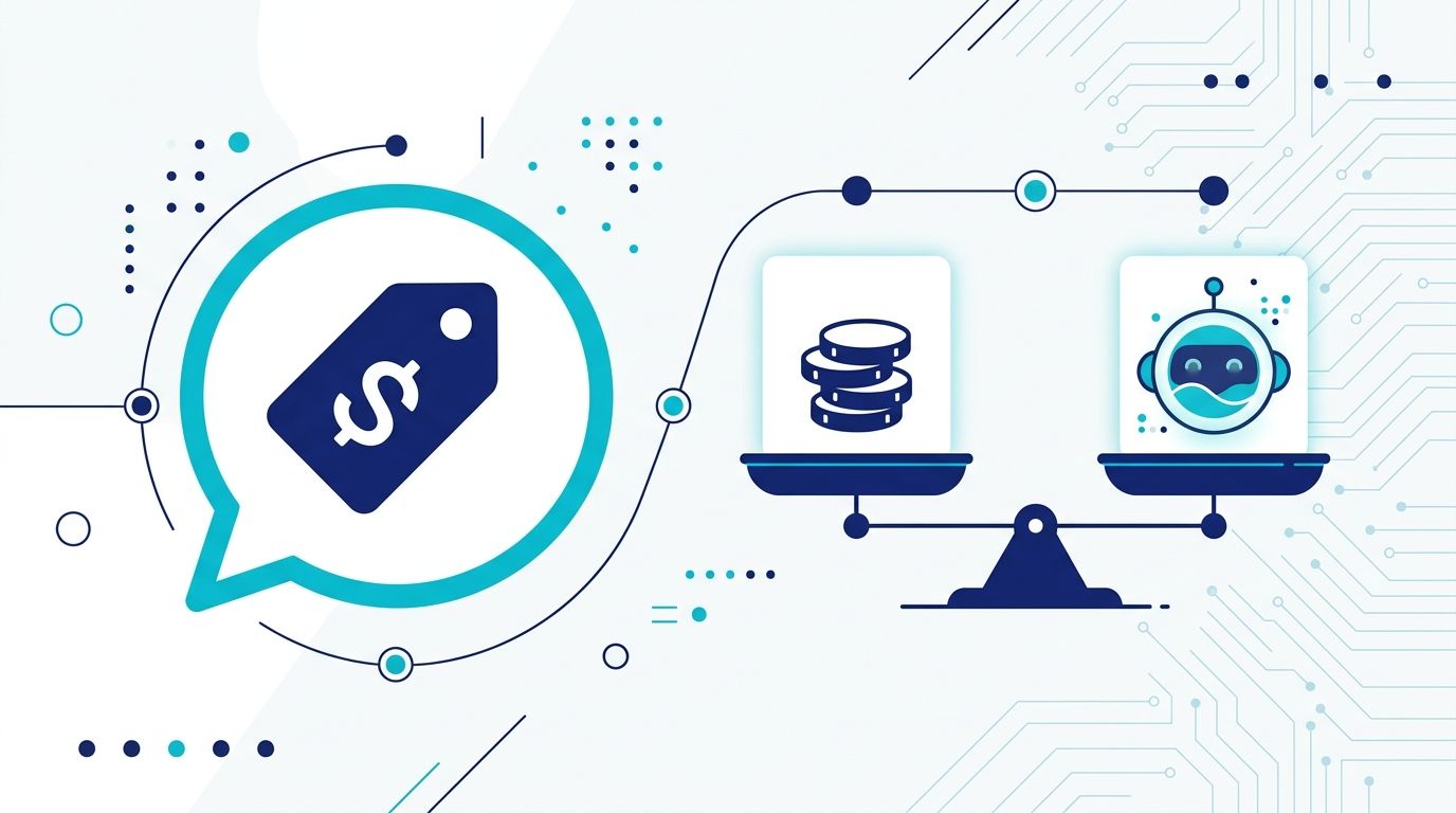 AI asistanda fiyat sorgusu — soru balonu ve fiyat etiketi