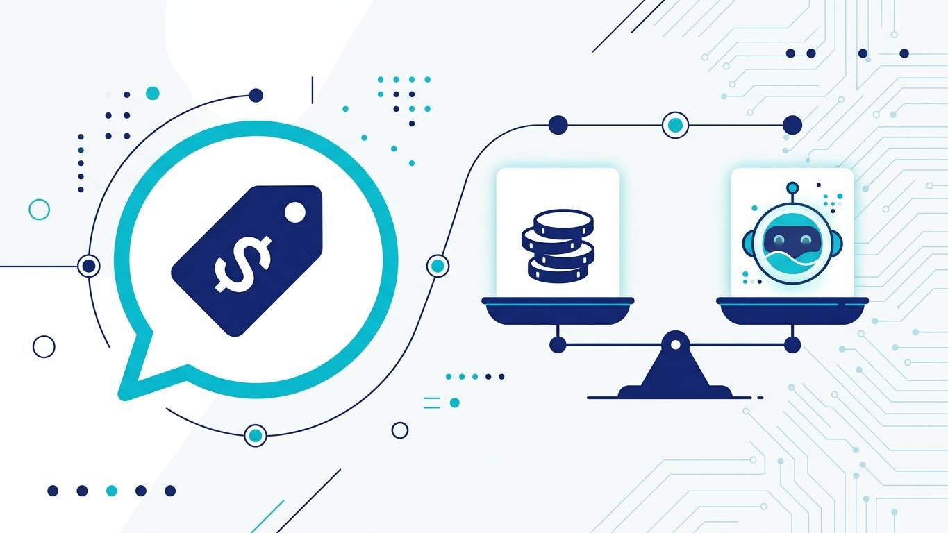 AI asistanda fiyat sorgusu — soru balonu ve fiyat etiketi