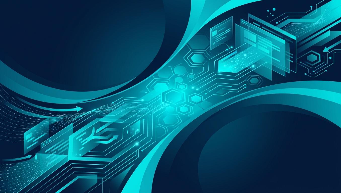 OpenAI Operator agentic AI hero — tarayıcı sandbox penceresi + AI agent robot silüet + Türkiye haritası üzerinde turkuaz task akış halkaları (lacivert + turkuaz)