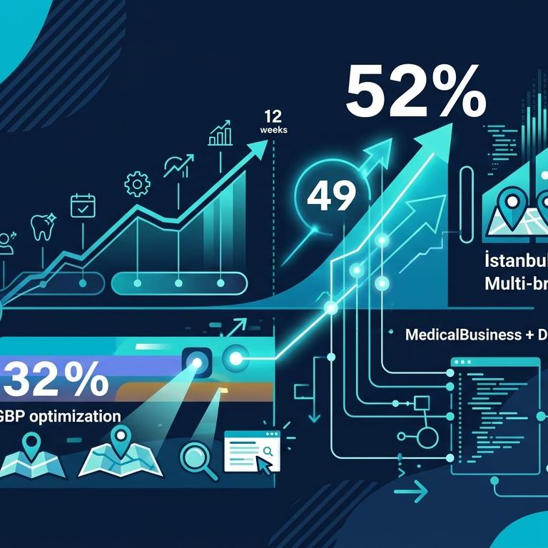 İstanbul Diş Kliniği Anonim Vaka: 12 Hafta AI Görünürlük Sprint Sonuçları infografik
