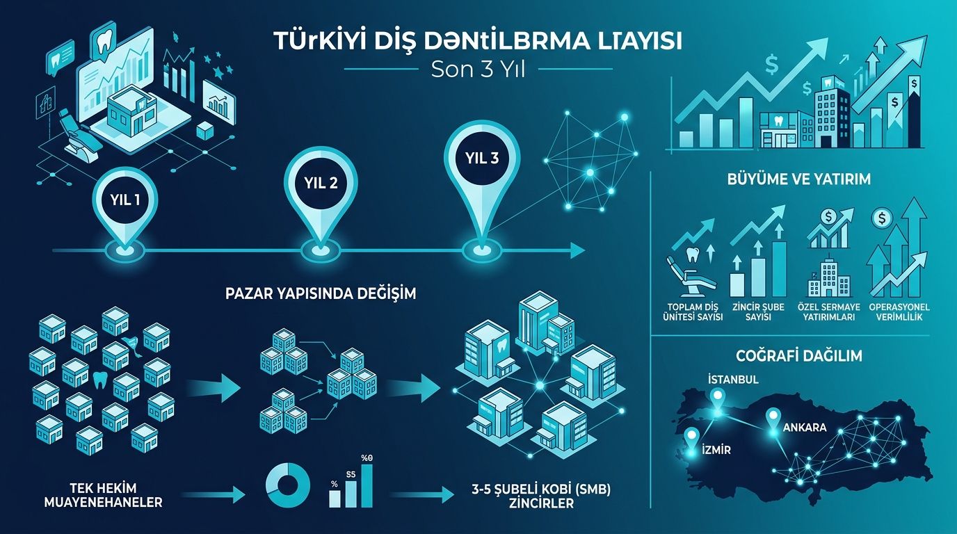 SMB Diş Kliniği Zincirleri için AI Görünürlük: 3-5 Şube Stratejisi 2026 infografik