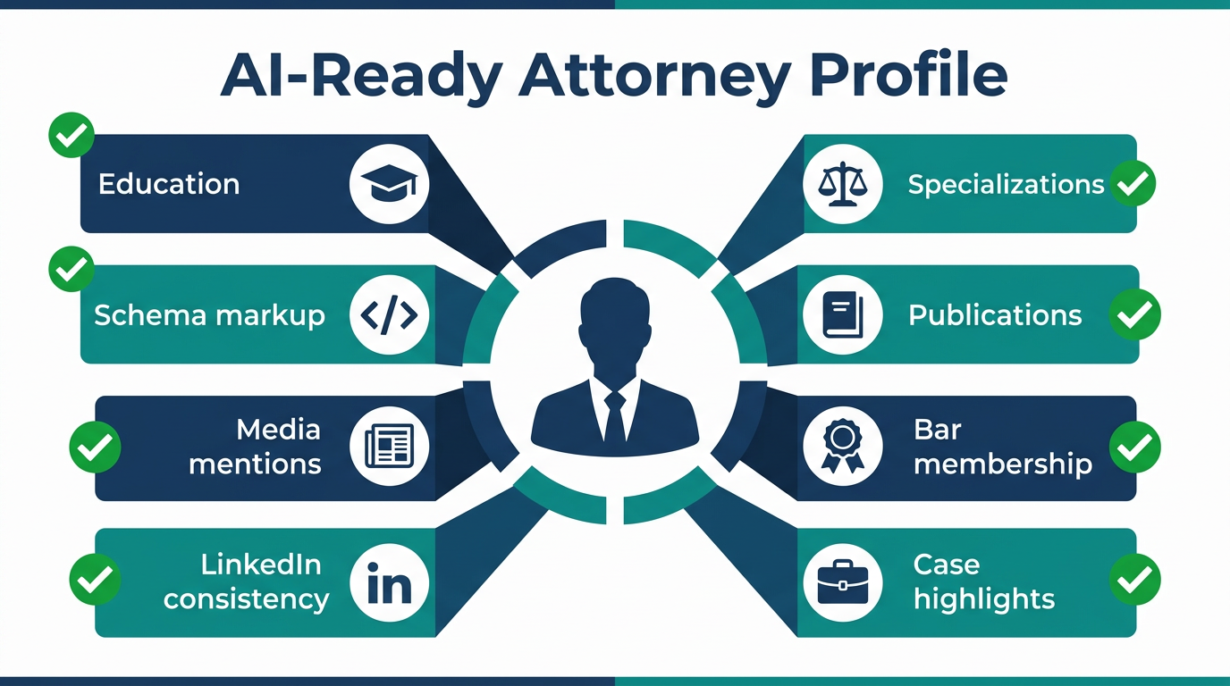 Hukuk büroları için 5 adımlı GEO stratejisi infografiği