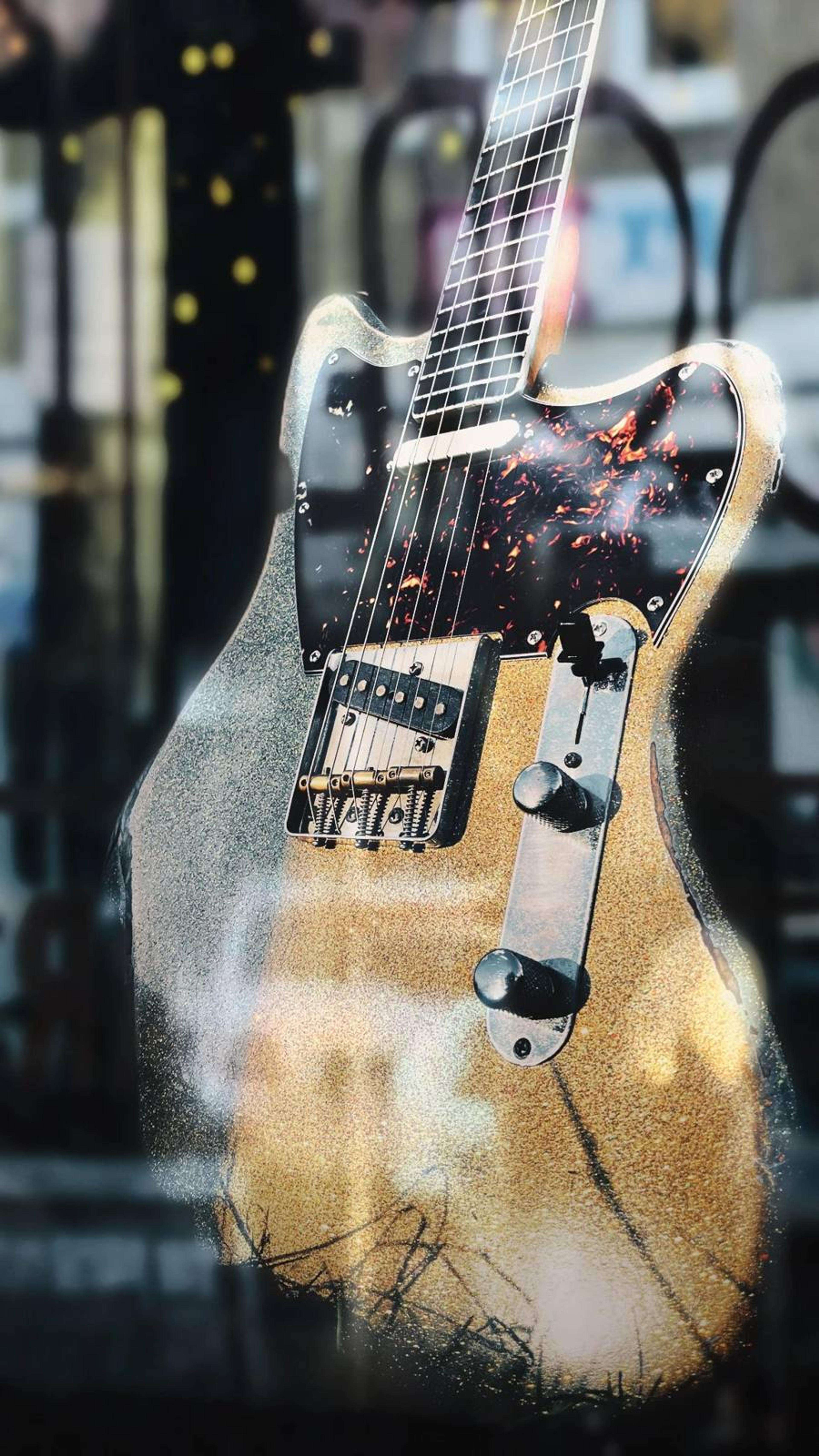 Blind Johns Guitars - The Gen X - Relic gold flake offset - 4 way switch - trad tele config - Publicity release shot