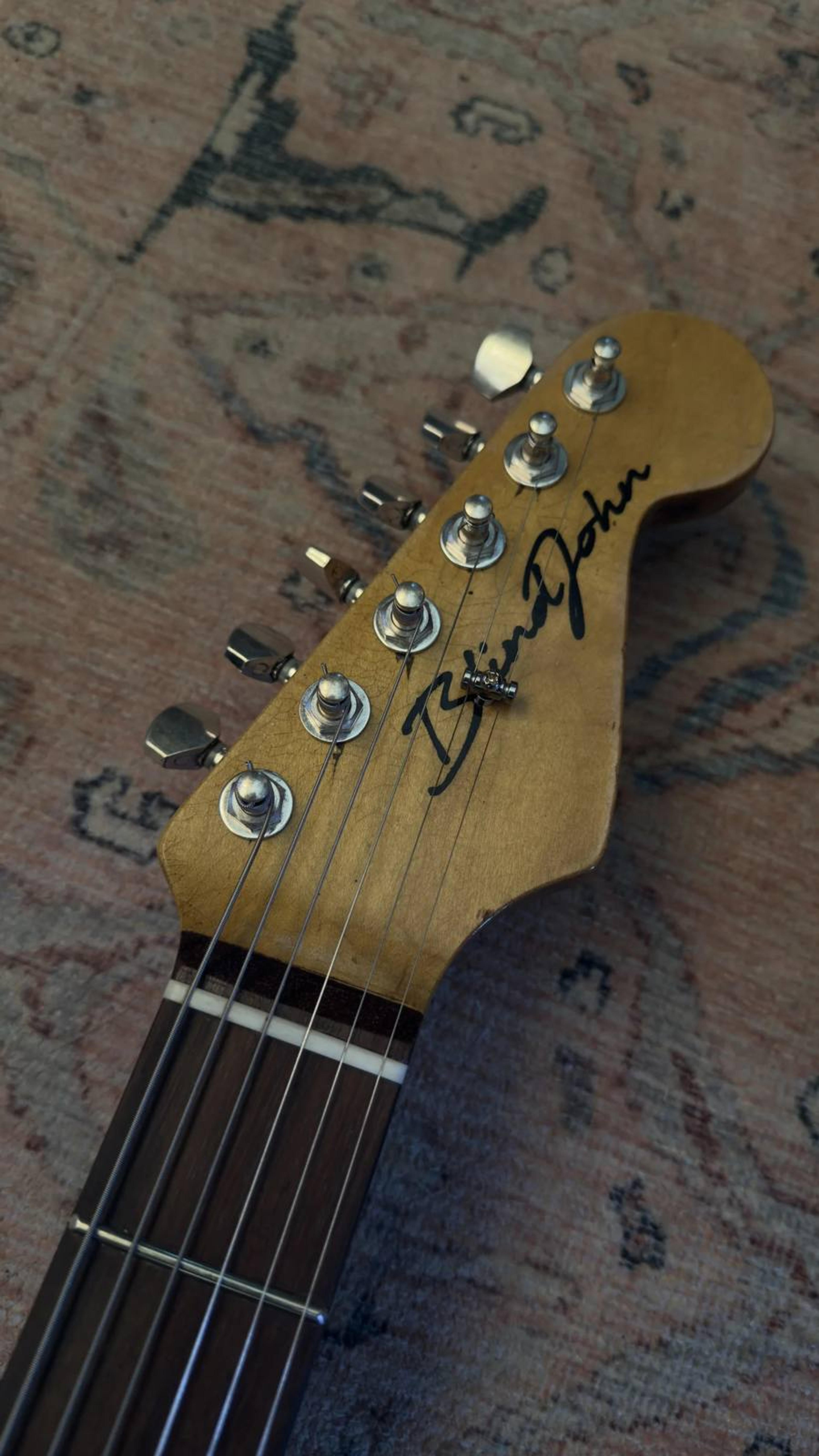 The Lost Model Thickline - Hollow body, flame maple cap, sycamore back, maple neck, rosewood board, Thomas Nilsen HB sized P90 neck, BKP Old Guard bridge, relic tobaccoburst paint, Double bound guitar from Blind Johns Guitars - headstock