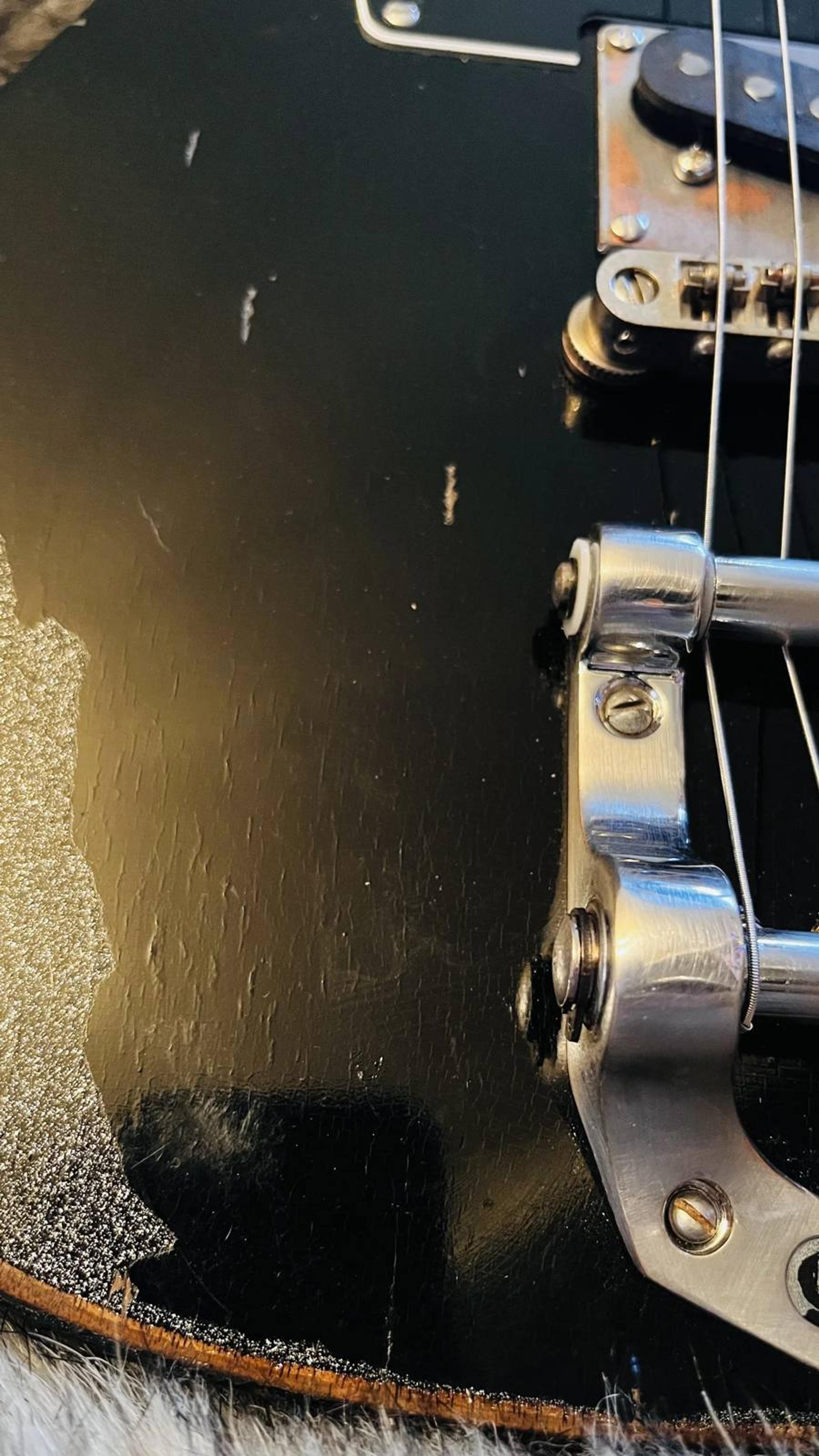 The Crow no2 - Black on black relic telecaster - body detail