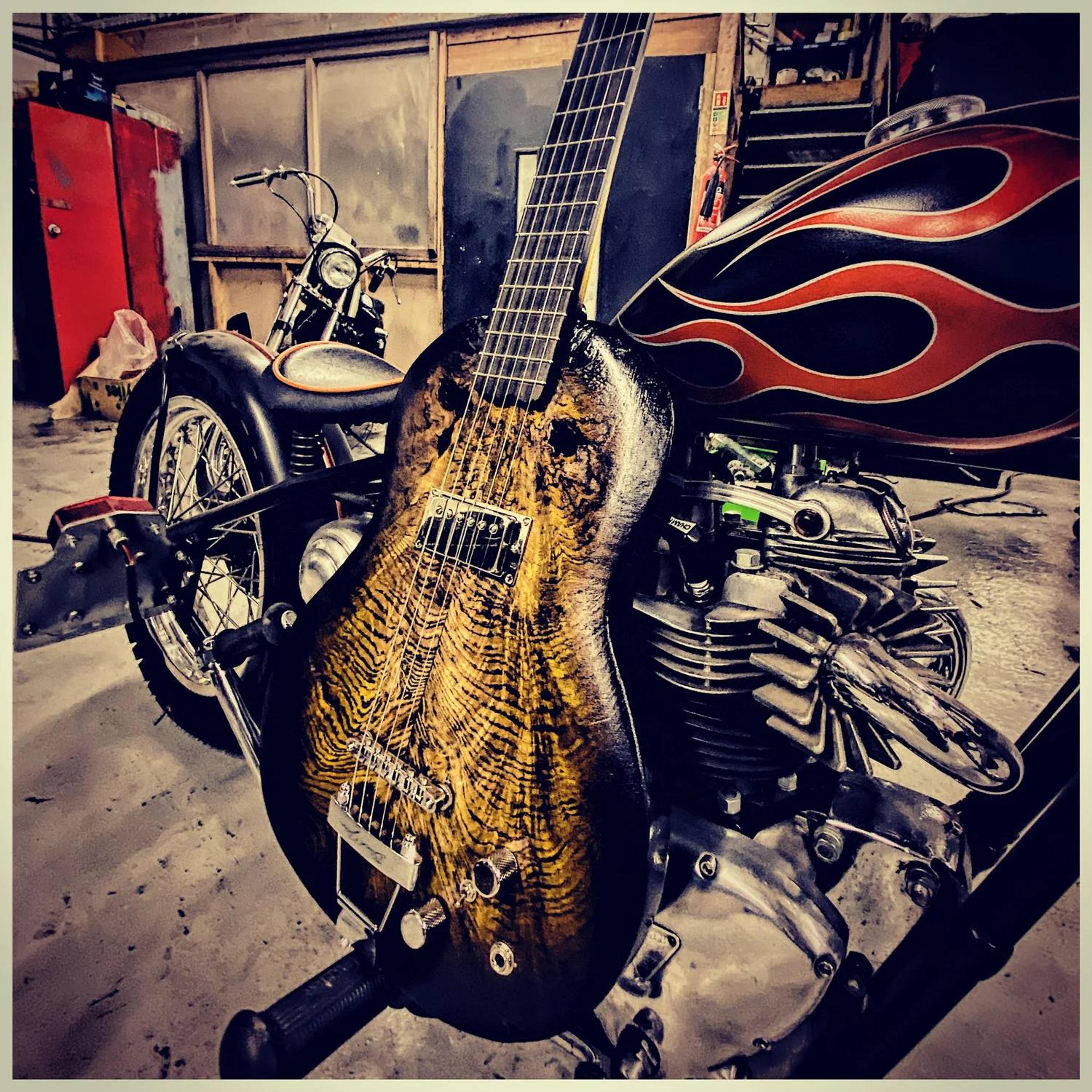 Custom ordered natural burst spalted sycamore top semi hollow
