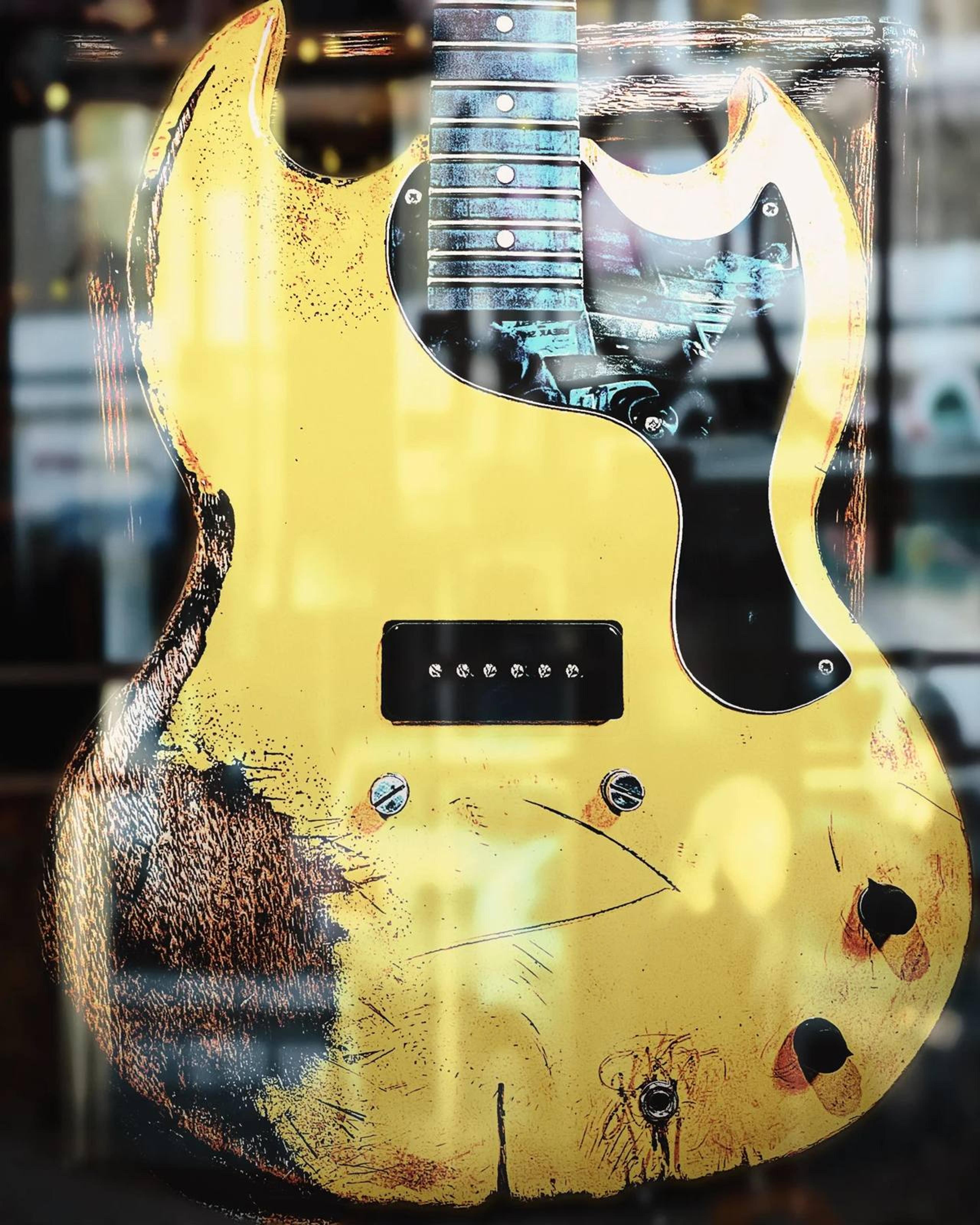 The Kid - SG Jnr style double cut - set neck - relic guitar in Positano Yellow No 8