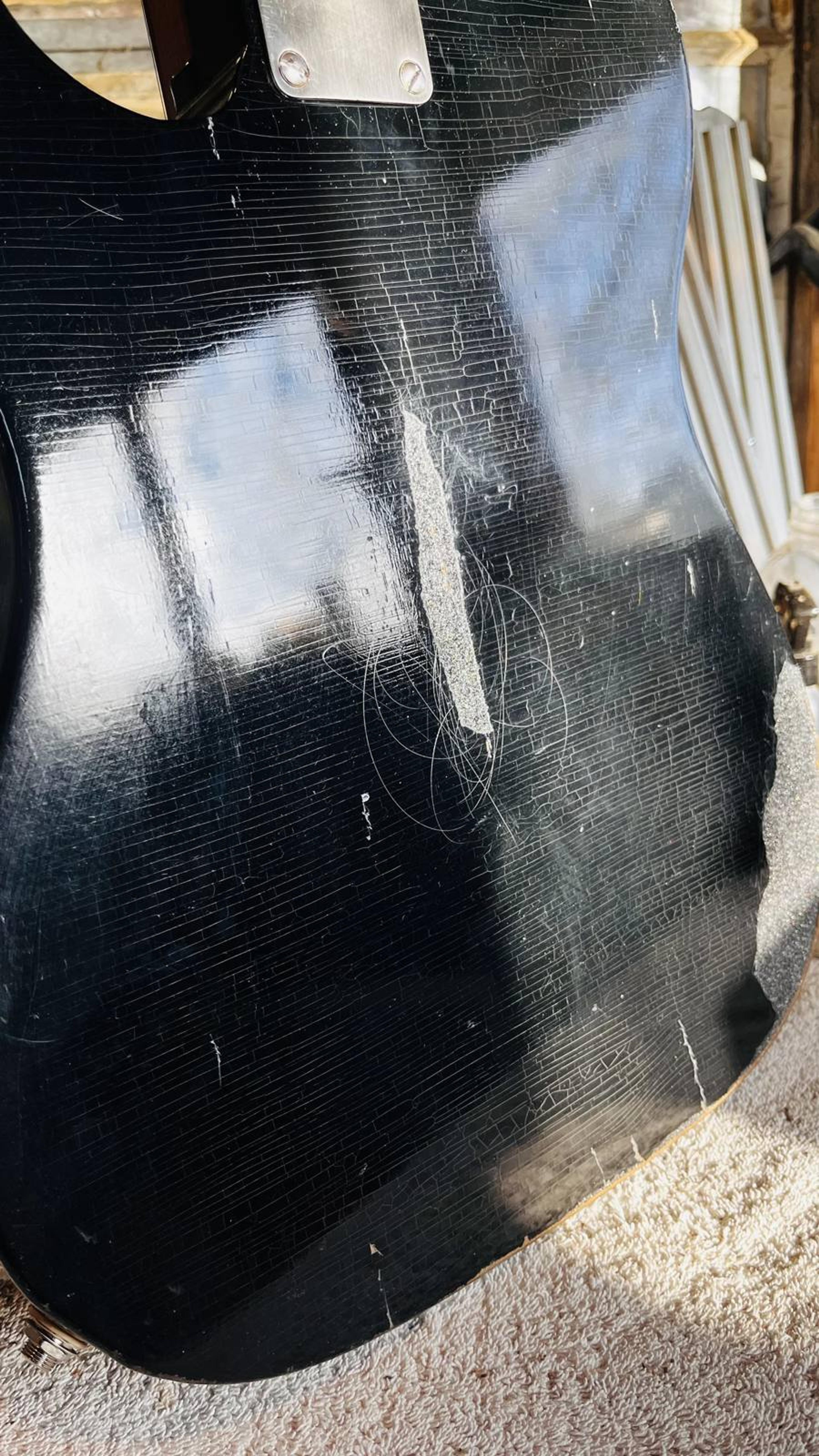 The Crow no2 - Black on black relic telecaster - build shot 2