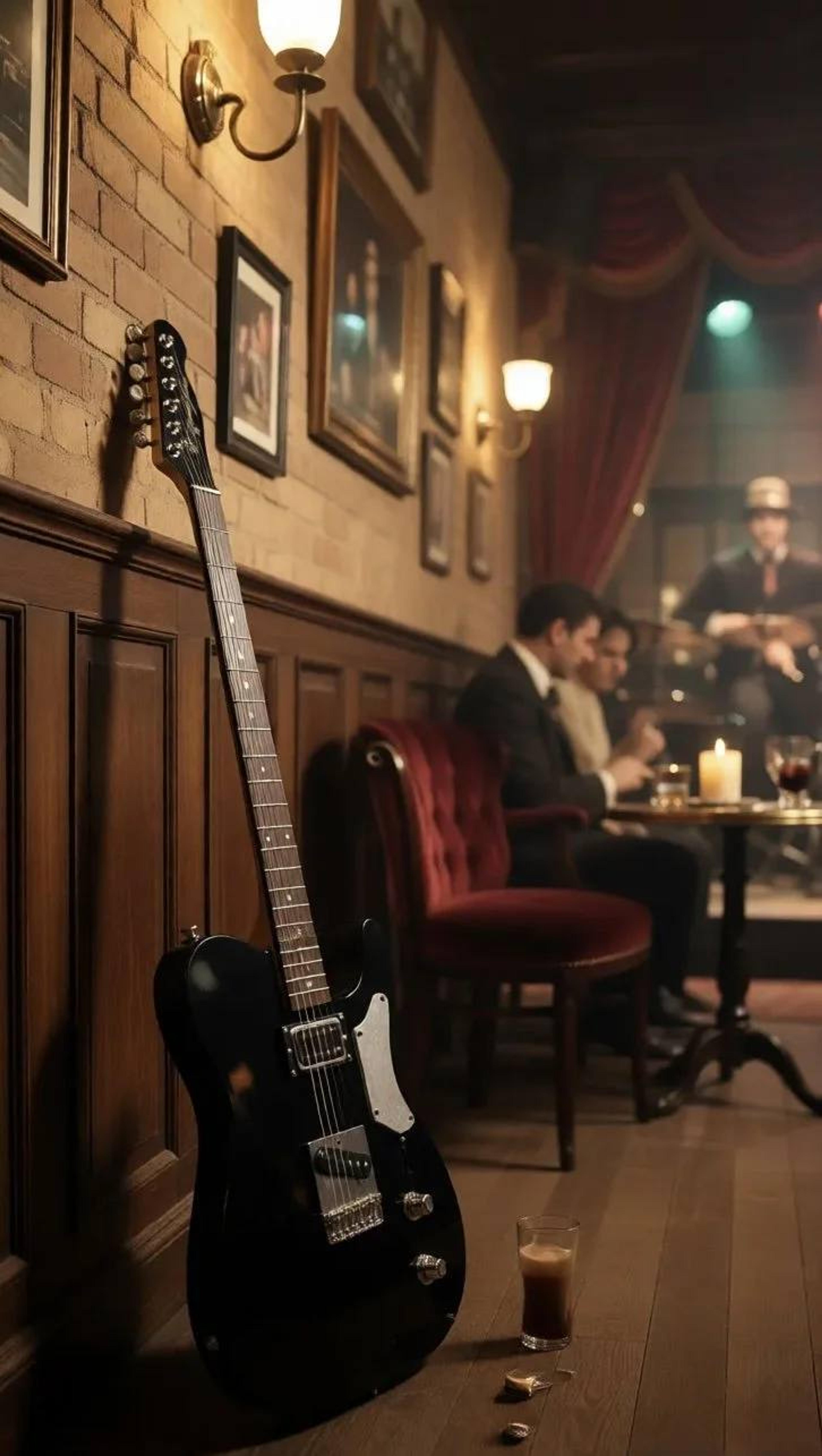The Magpie - relic black Tele with white pearloid detail - swampified flame maple neck - AI