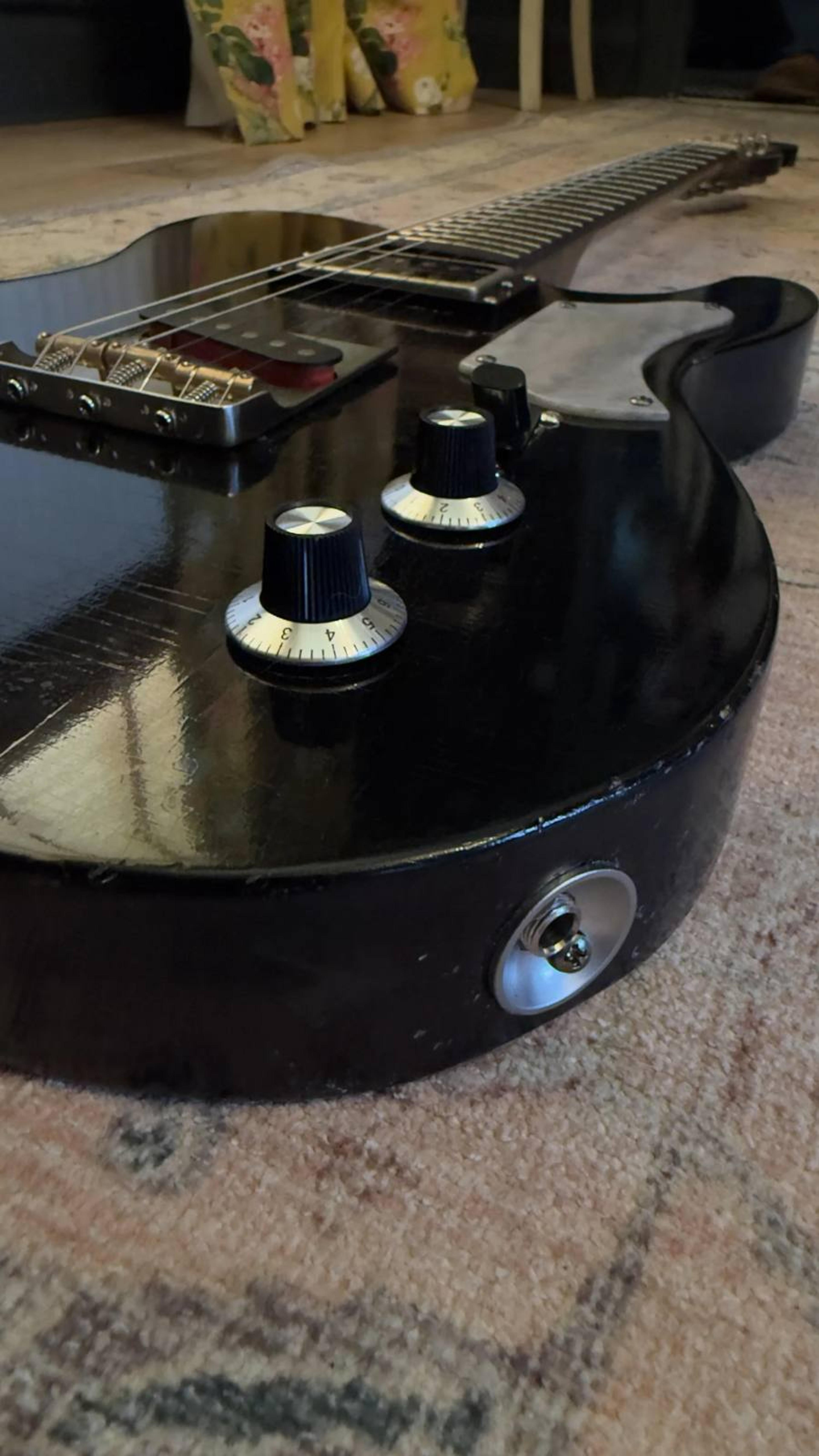 The Magpie - relic black Tele with white pearloid detail - swampified flame maple neck - jack and control