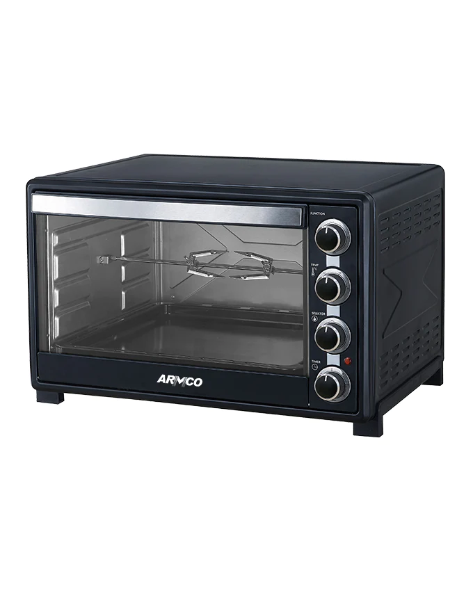ARMCO AEC-6010R(SB) - 60L Full Convection Electric Oven, 1600W, Black & Stainless Steel Housing