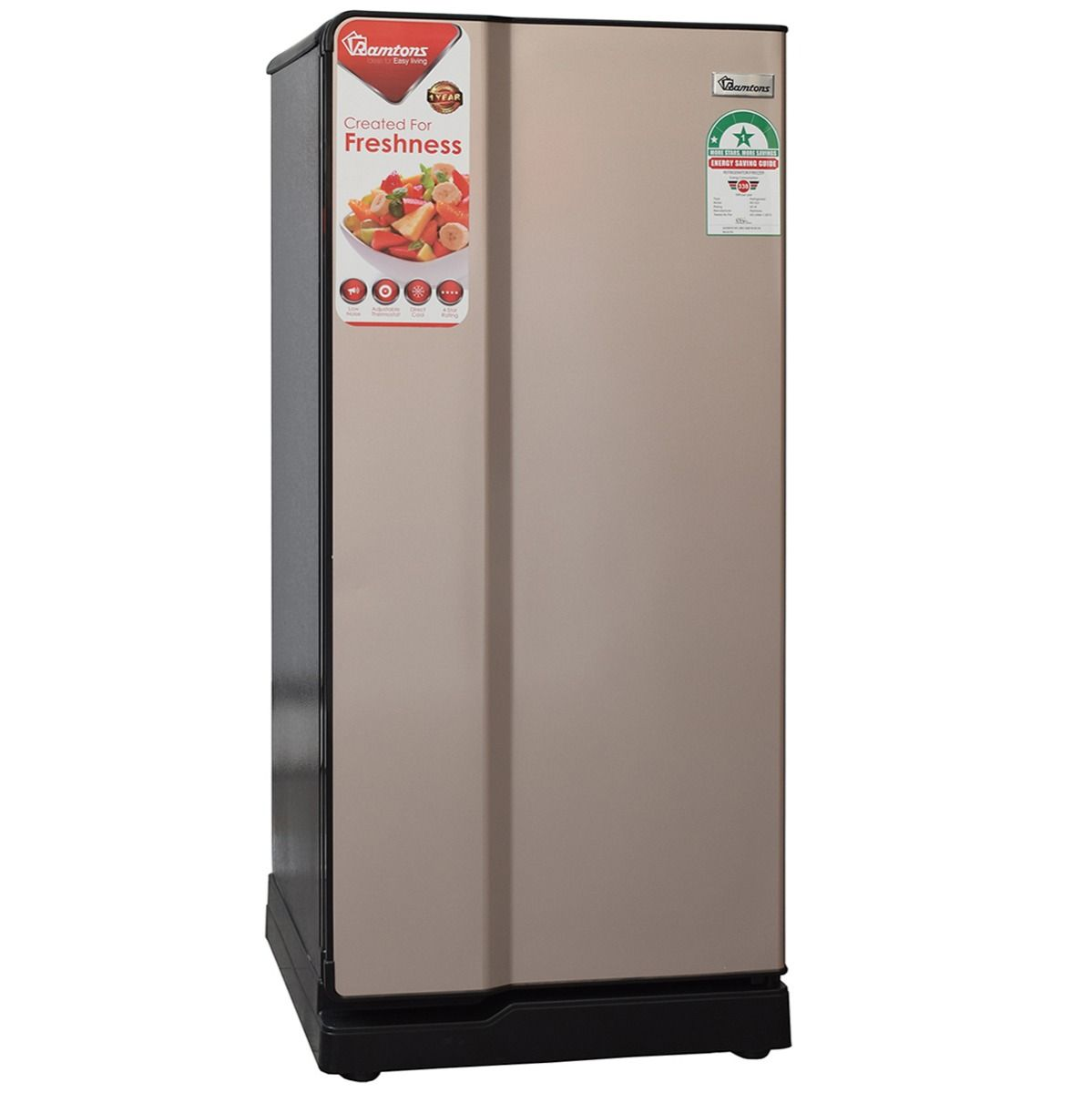 Ramtons 170 LITRES SINGLE DOOR DIRECT COOL FRIDGE, CHAMPAGNE- RF/221