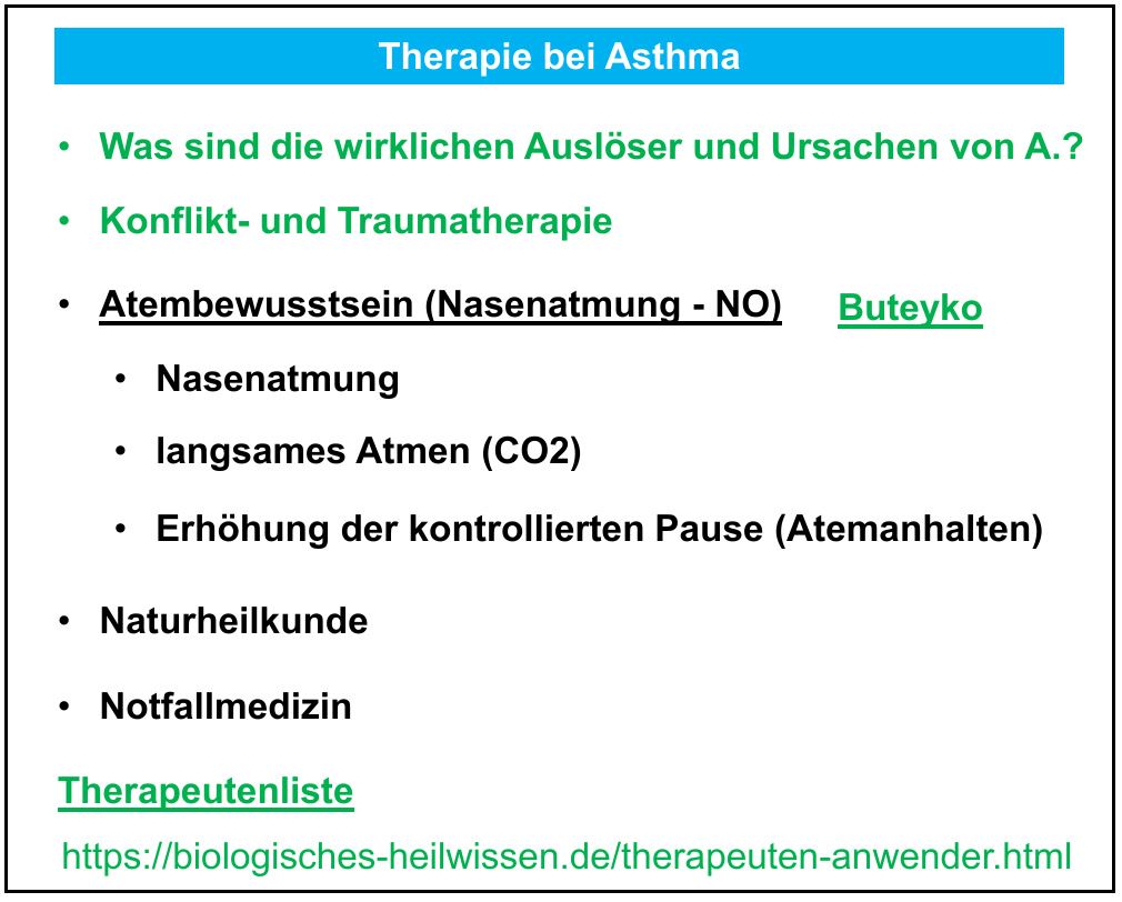 Rainers Folie „Therapie bei Asthma" mit Buteyko-Atemarbeit, Naturheilkunde und Notfallmedizin