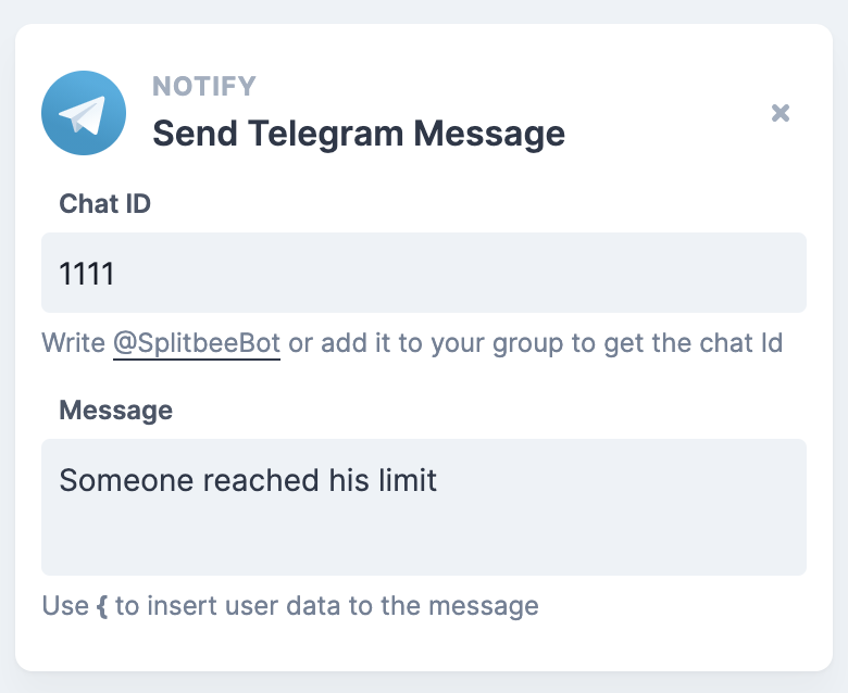Example telegram notification template