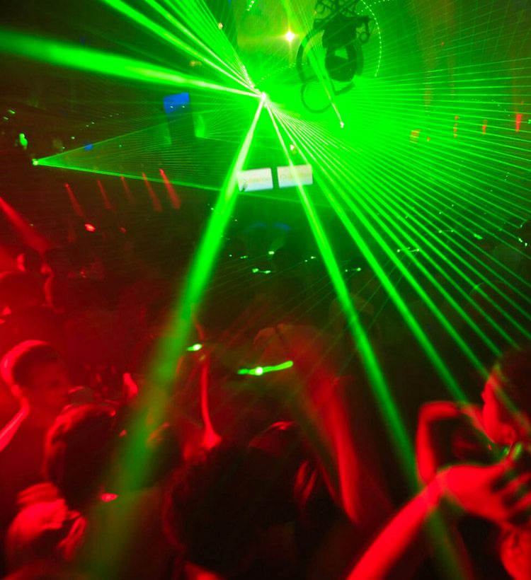 Laser lighting at a nightclub