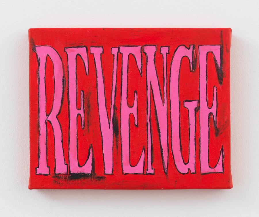 KT Hickman, Small Revenge (Valentine), 2025. Acrylic on linen. 8 x 10 in (20.3 x 25.4 cm)