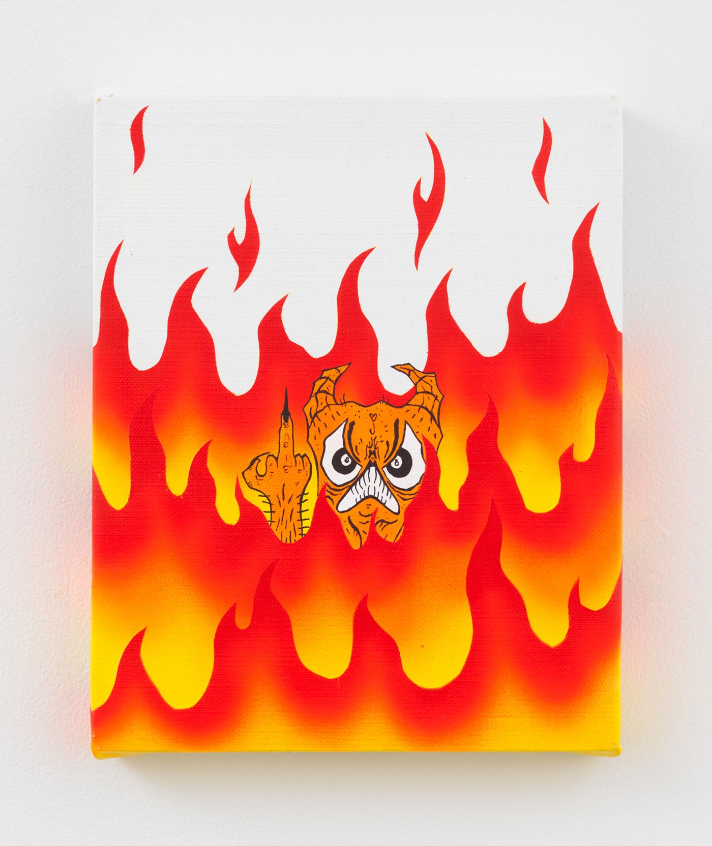 Neckface, PEEK A BOO, 2025. Acrylic on linen. 10 x 8 in (25.4 x 20.3 cm)