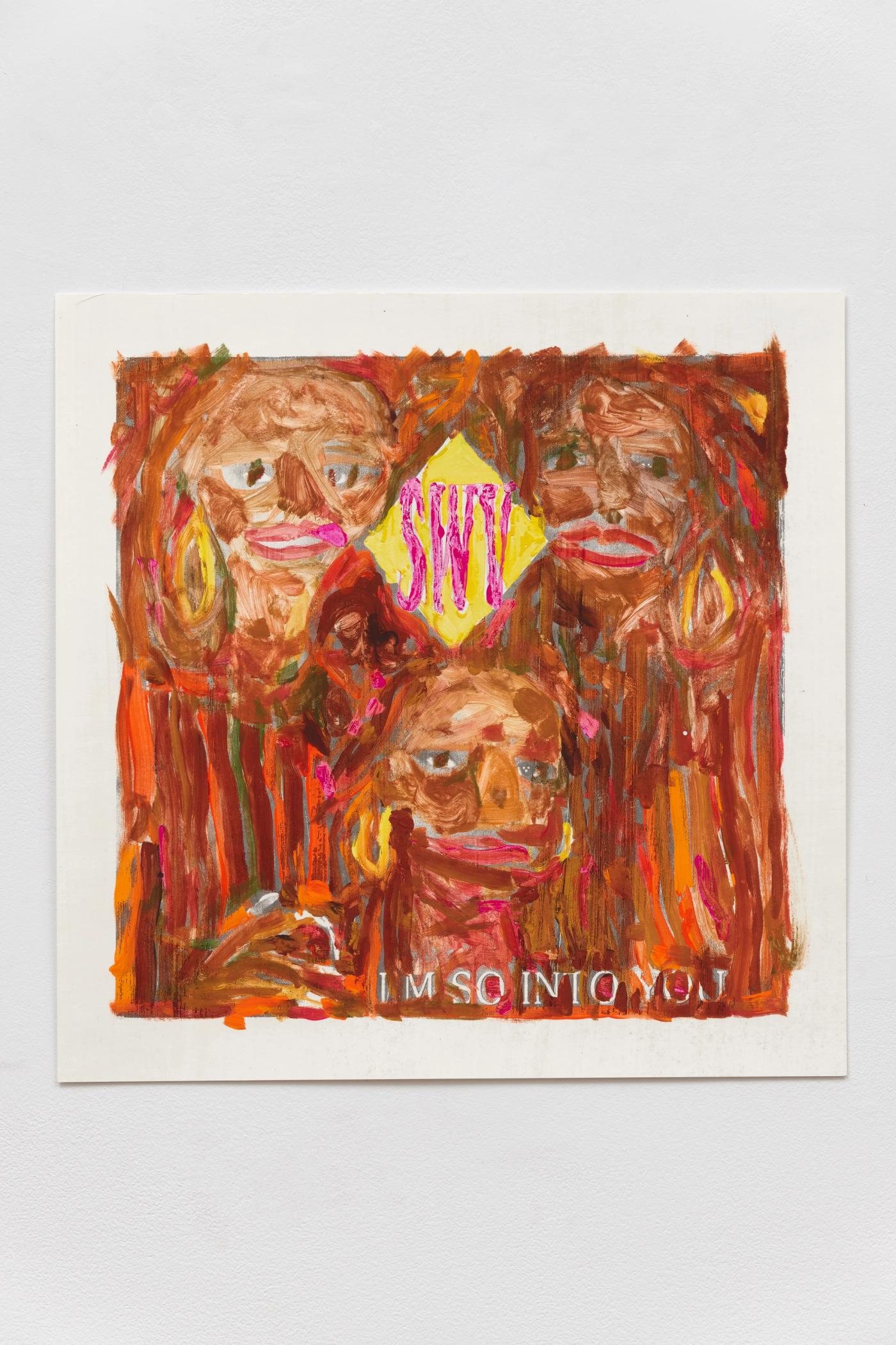 Image of Untitled, 2025: Gouache on monoprint