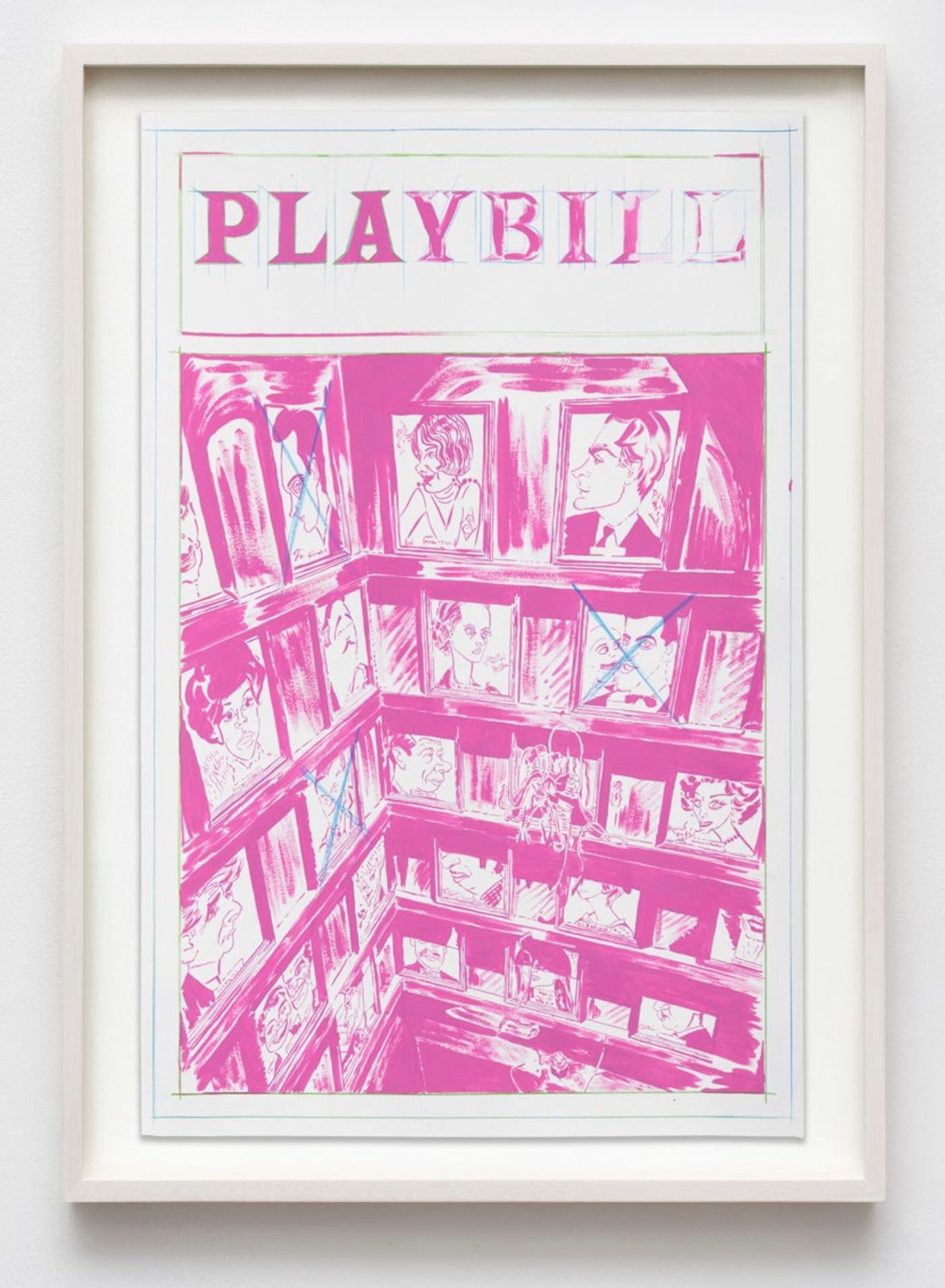 Image of Working Poster, Pink, 2025: Gouache, ink, and colored pencil