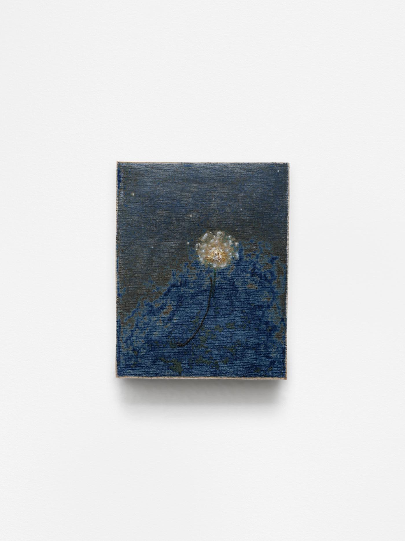 Image of 1 dandelion (ombra), 2026: Oil and water color on ceramic
