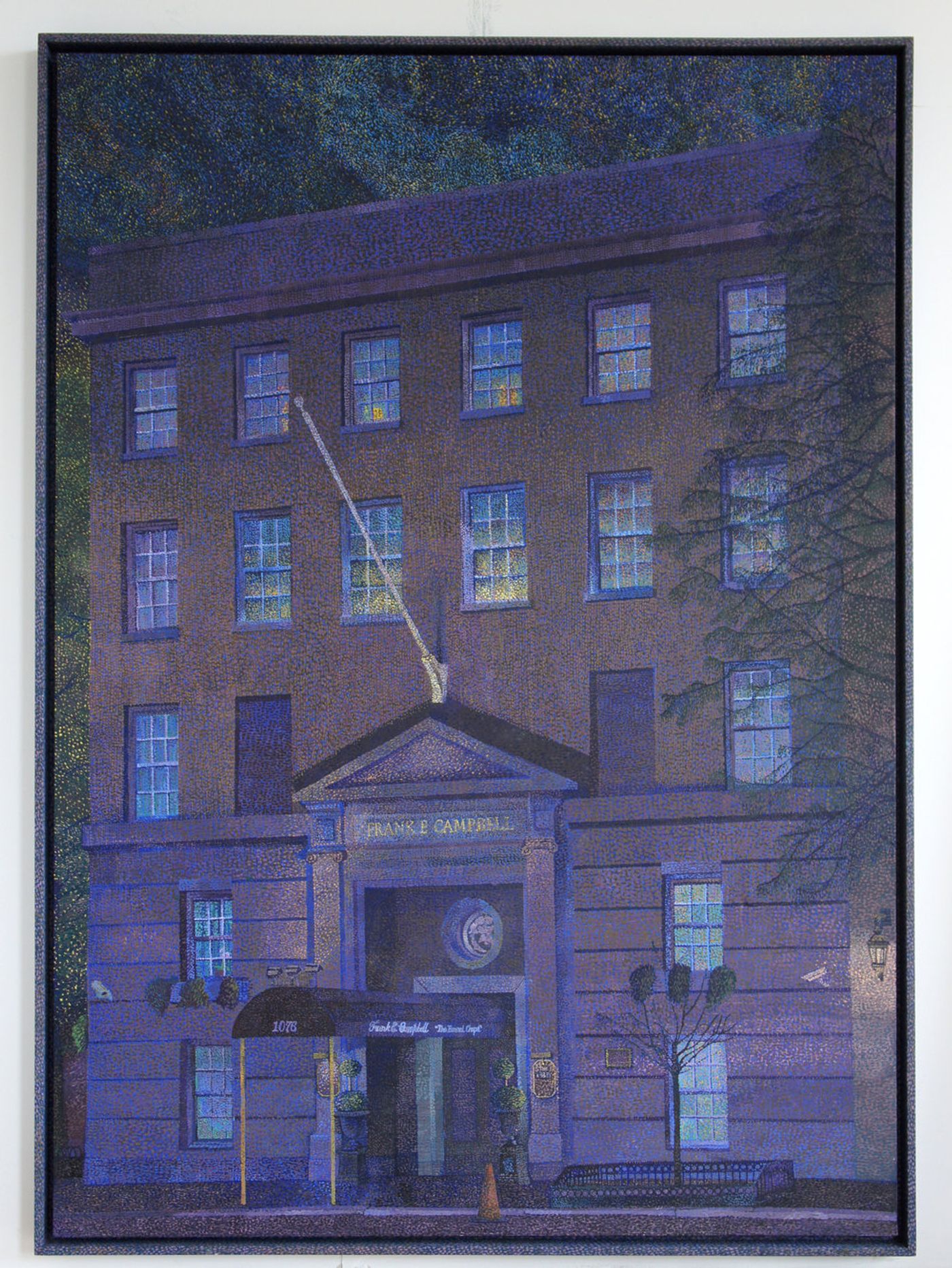 Image of Frank E. Campbell (Night), 2018: Oil on linen painted wood frame