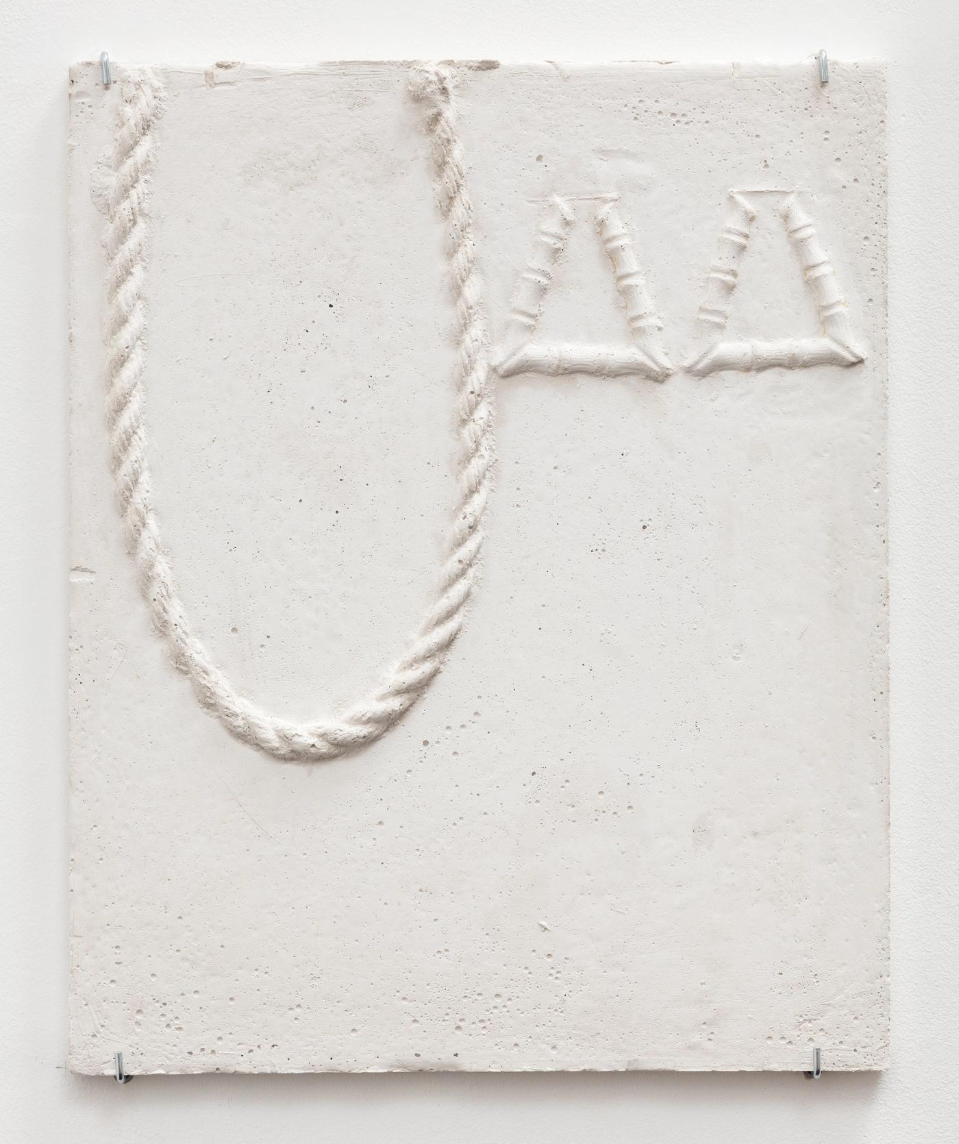 Image of Rope Chain with Triangle Bamboo Earrings Relief, 2018: Plaster