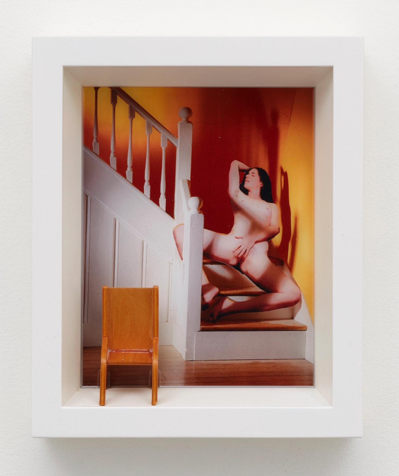 Image of Color Pictures/Deep Photos (Staircase/Orange Wall/Chair), 2022: Ink jet, resin, wood
