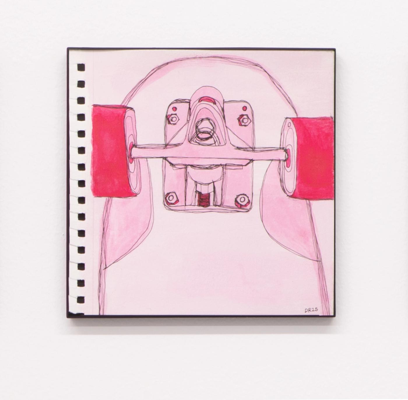 Image of Cutaway, 2025: Ink on paper, artist frame