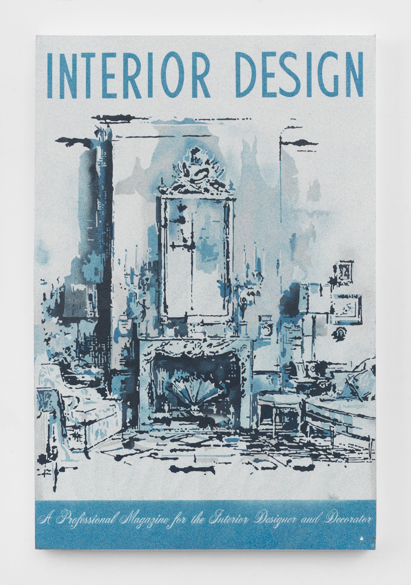 Image of Interior Design (blue), 2022: Sand on panel