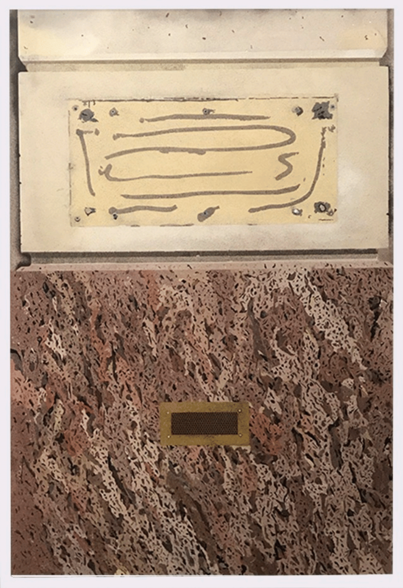 Image of Facade Next to Frank E. Campbell, 2015: Sand on board 