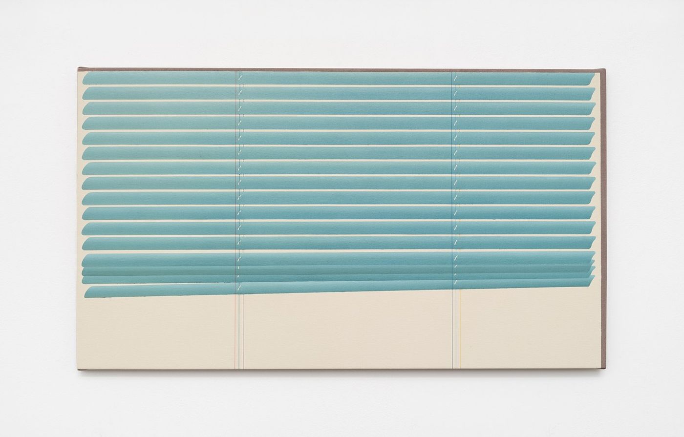 Image of Gropius House, storage, 2022: Oil/ Benjamin Moore 955 (Berber White)/ thread on dyed canvas