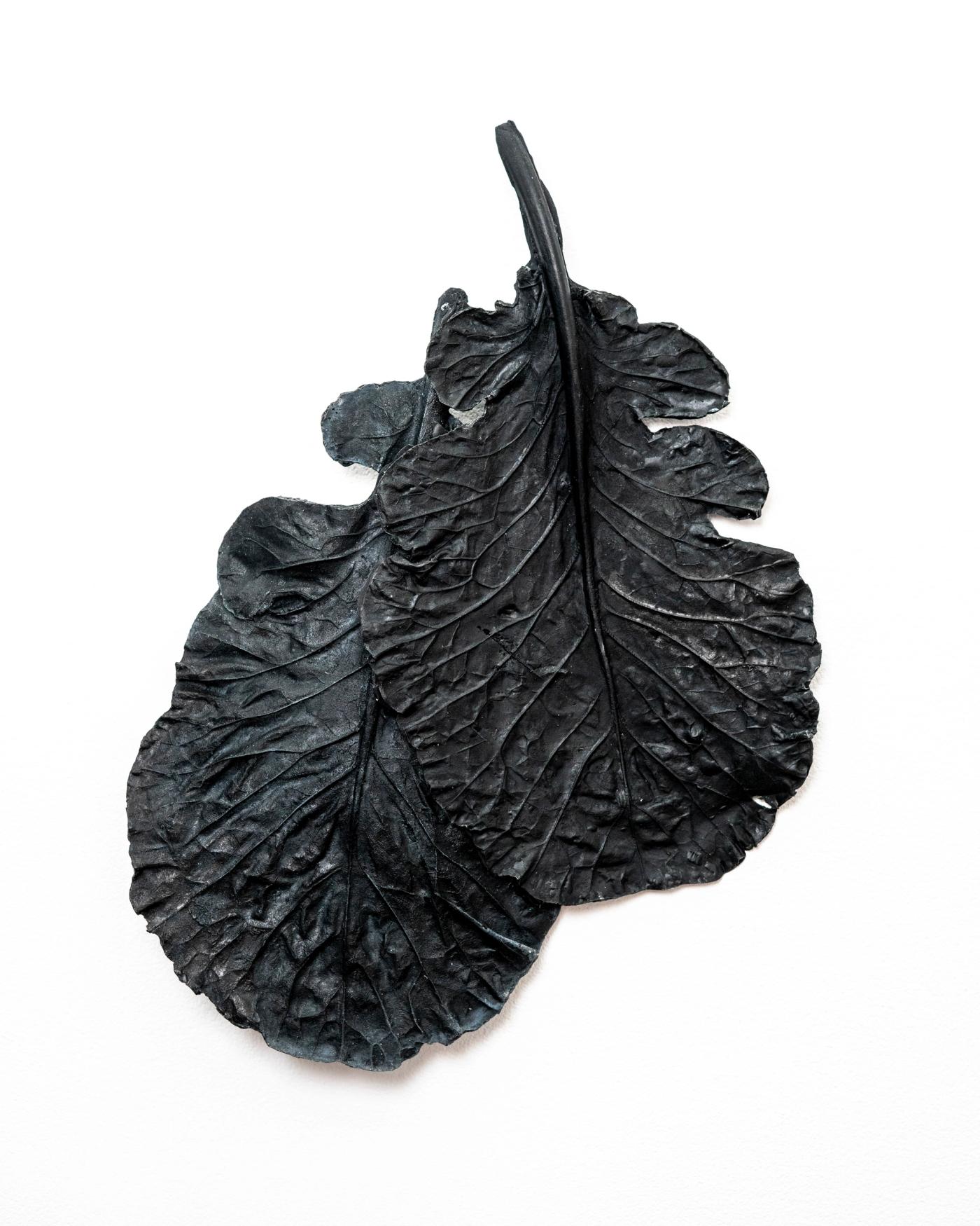 Image of Still Life with Collard Leaves Couplet, 2026: Polyurethane and acrylic
