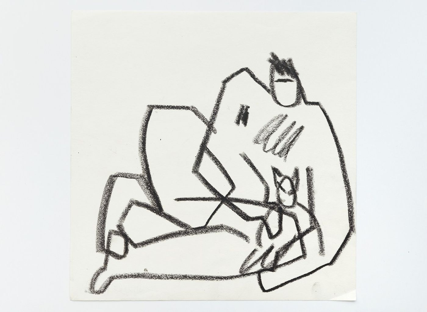 Image of Comfortable Man #7, 2020: Oil on pastel on paper