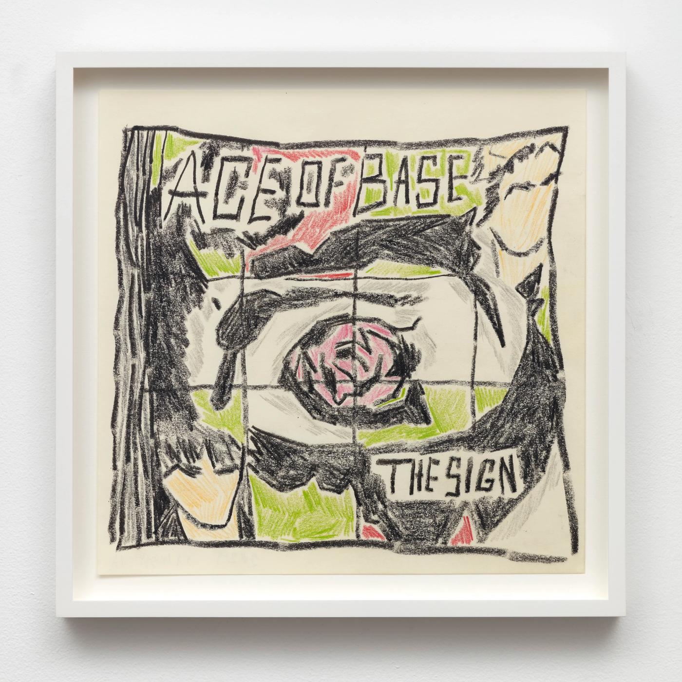 Image of Cover (Ace of Base), 2024: Oil stick and colored pencil on paper