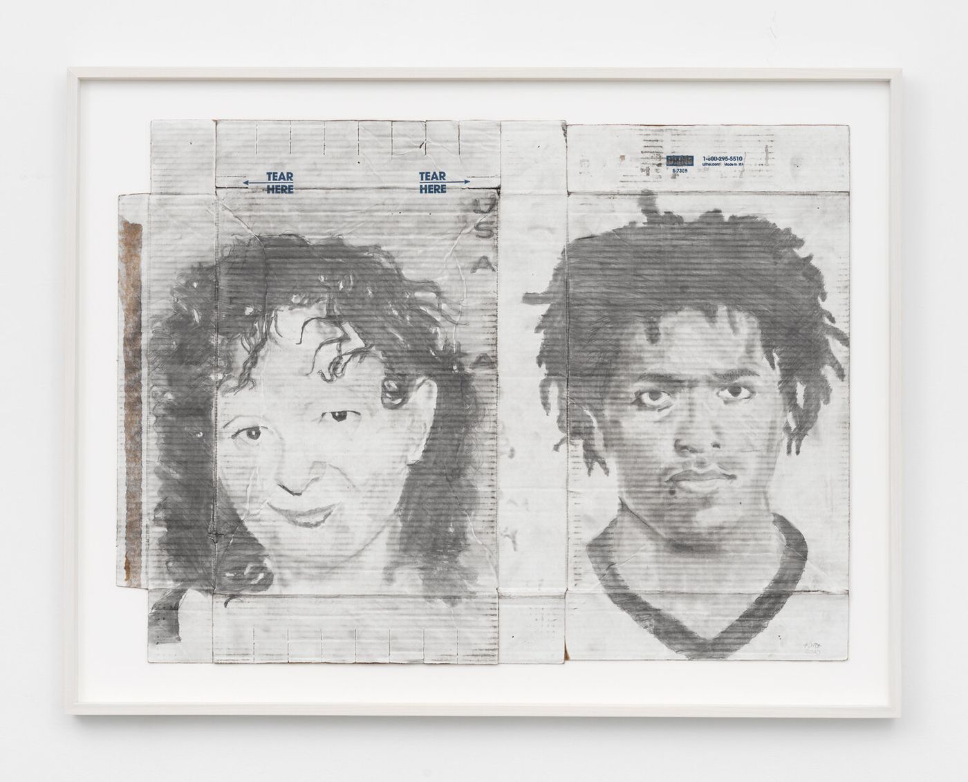 Image of NaN/Mike, 2019: Graphite on found white cardboard