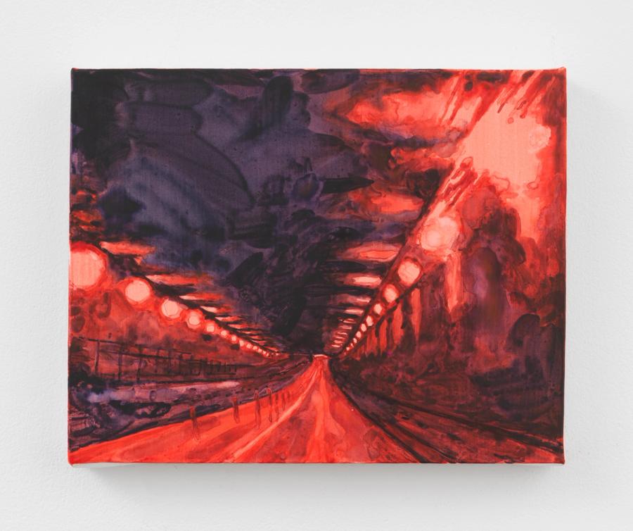 Adam McEwen, Tunnel, 2025. Watercolor on linen. 10 x 8 in (25.4 x 20.3 cm)