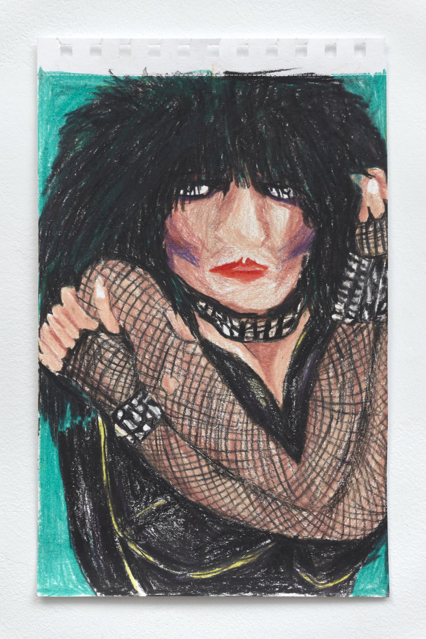 Image of Tensed up, 2025: Colored pencil on paper