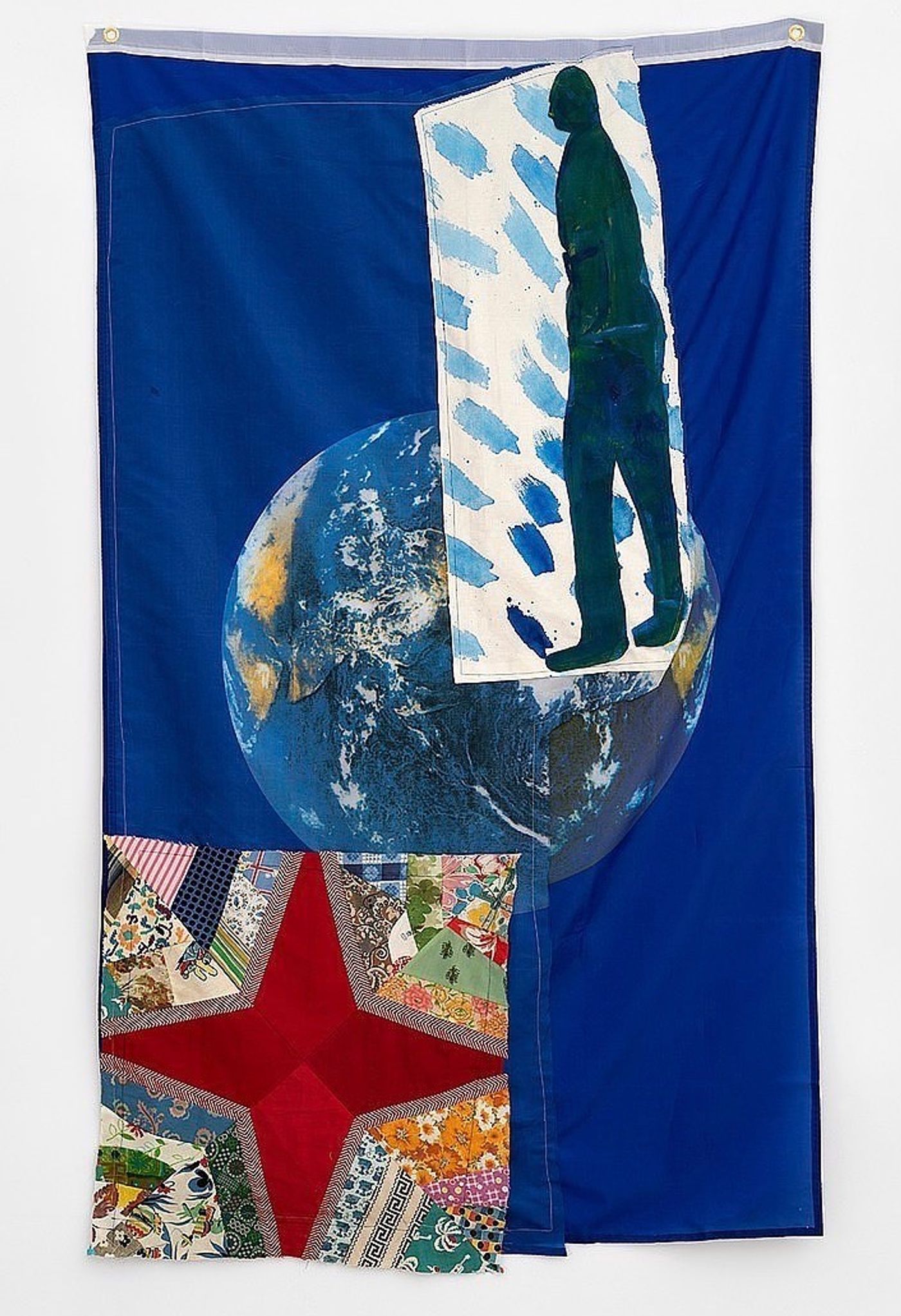 Image of Untitled (Walk), 2022: Fabric and paint on flag