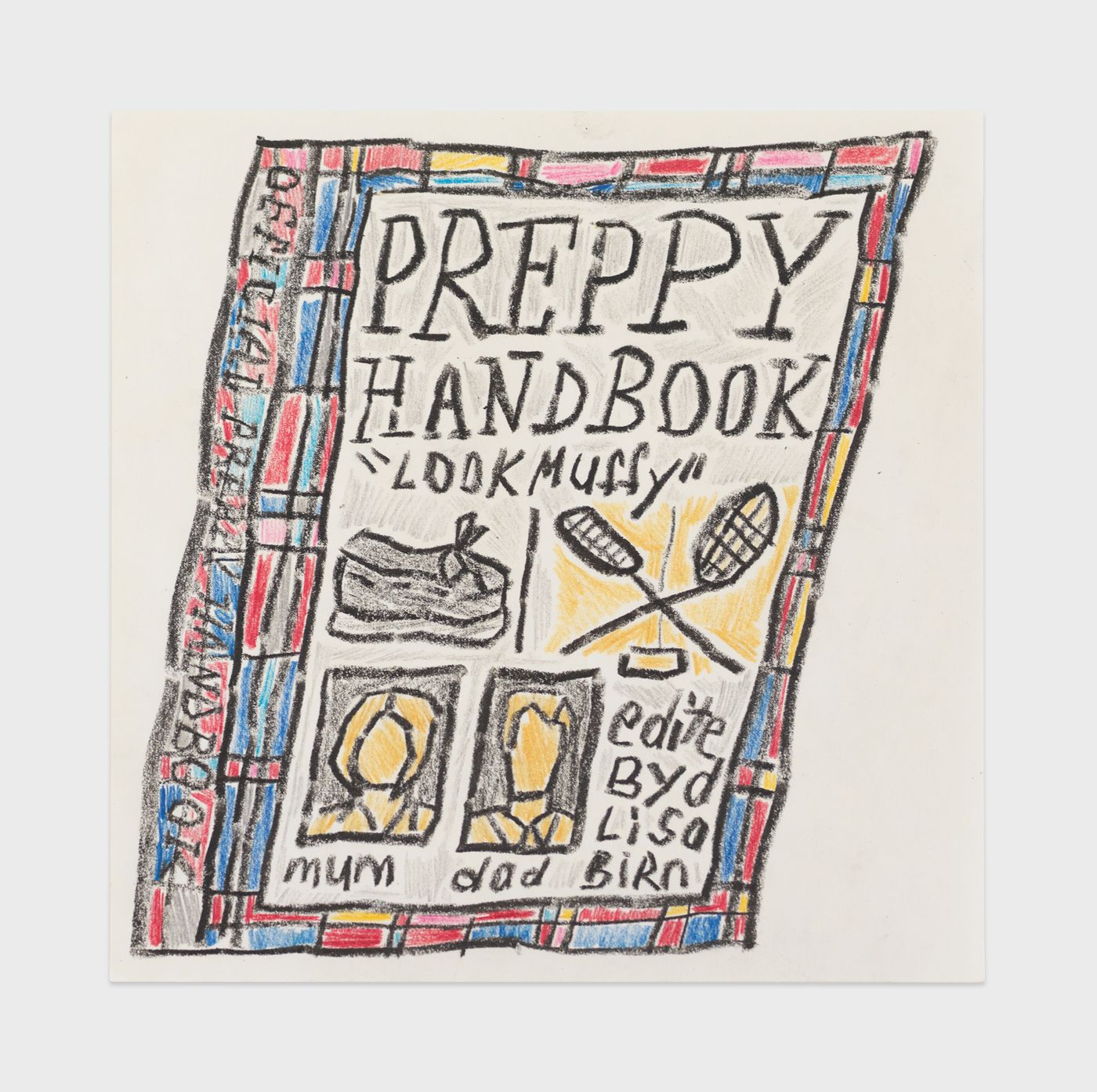 Image of Untitled (Offical Preppy Handbook), 2023: Oil pastel on paper