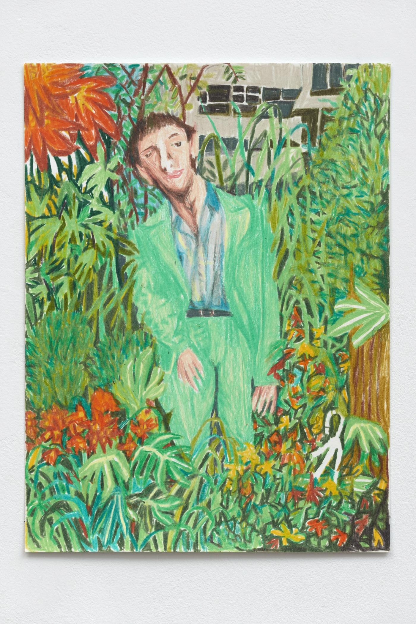 Image of Oasis in the city, 2025: Colored pencil on paper