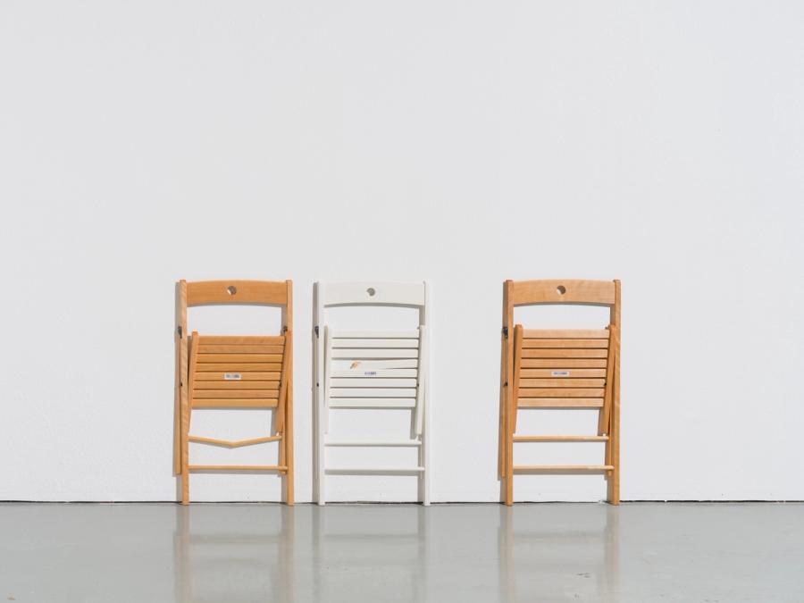 Folding chair (flat) 1, 2, and 3